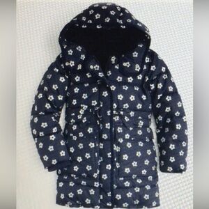 NWT J.Crew Crewcuts Girls Long Floral Puffer Coat With PrimaLoft Filling Size 14